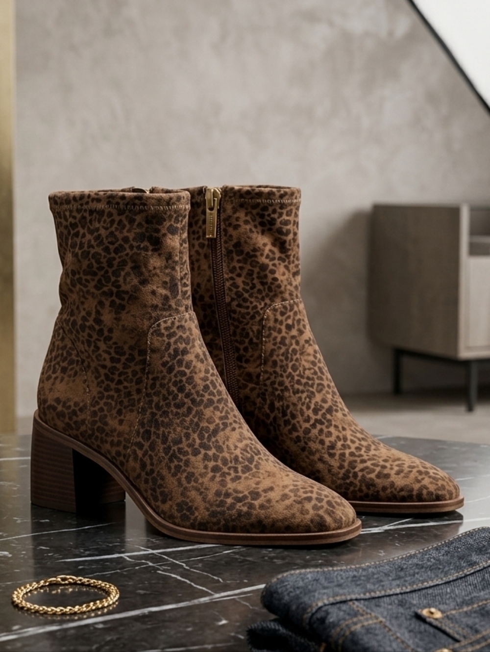​Dolce Vita Leopard Print Block Heel Booties - NWOB - Size 7.5
